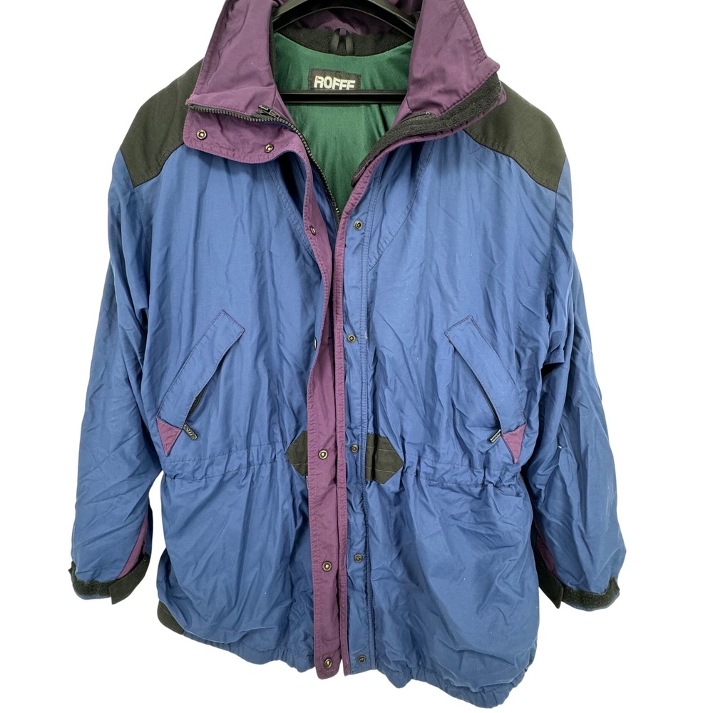 Roffe Peregrine Shell Jacket Vintage Ultrex Blue Purple Colorblock Ski Parka 16